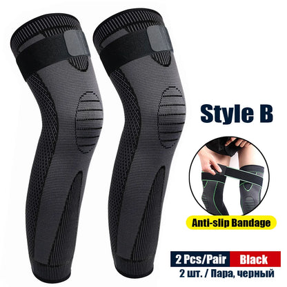 1Pair Sport Knee Support Brace Compression Long Full Legs Sleeve Arthritis Running Gym Arthritis Relief Fashion Sport Knee Pads