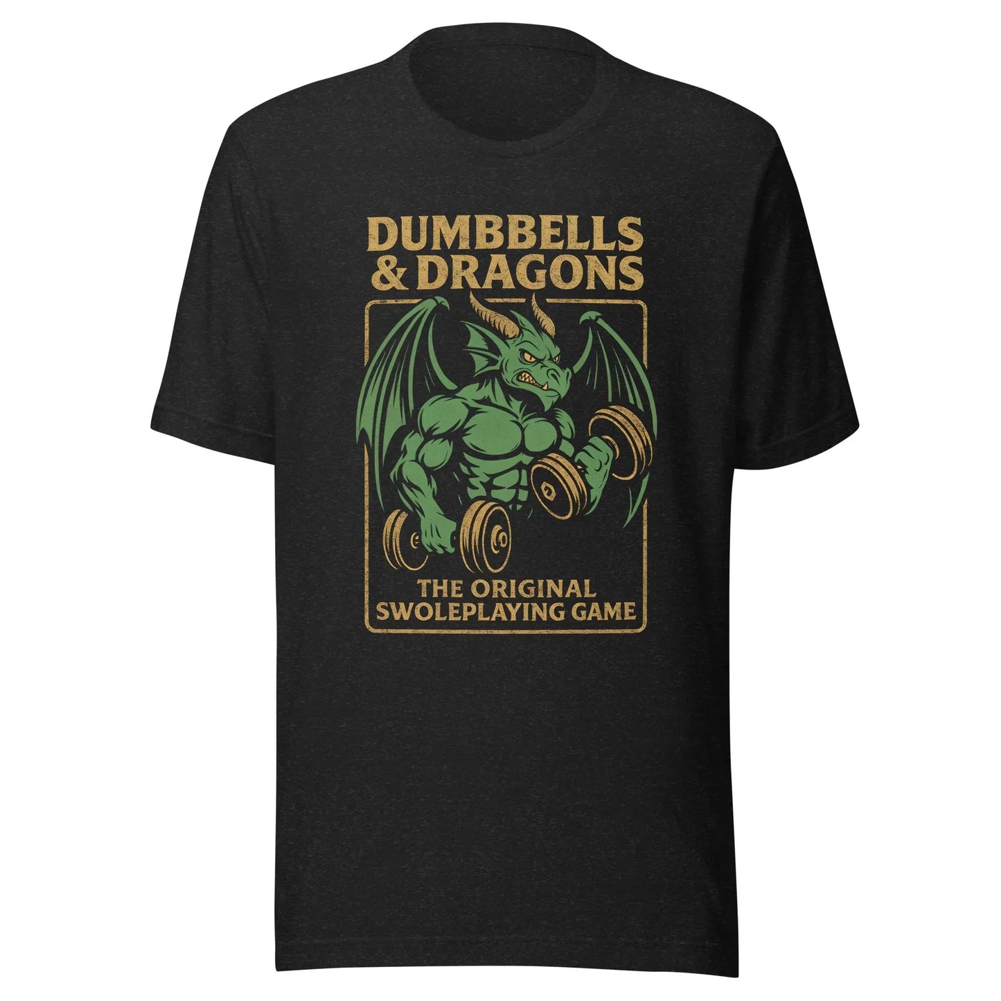 Dumbbells & Dragons T-Shirt: Funny Gym Workout Gamer Tee Breathable and Soft Fashionable Comfortable Men's Clothing Men Tee