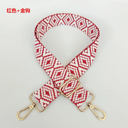 1 Piece 1.50inch Wide Adjustable Handbag Purse Strap Replacement Crossbody Shoulder Strap Geometry Pattern Jacquarded Strap