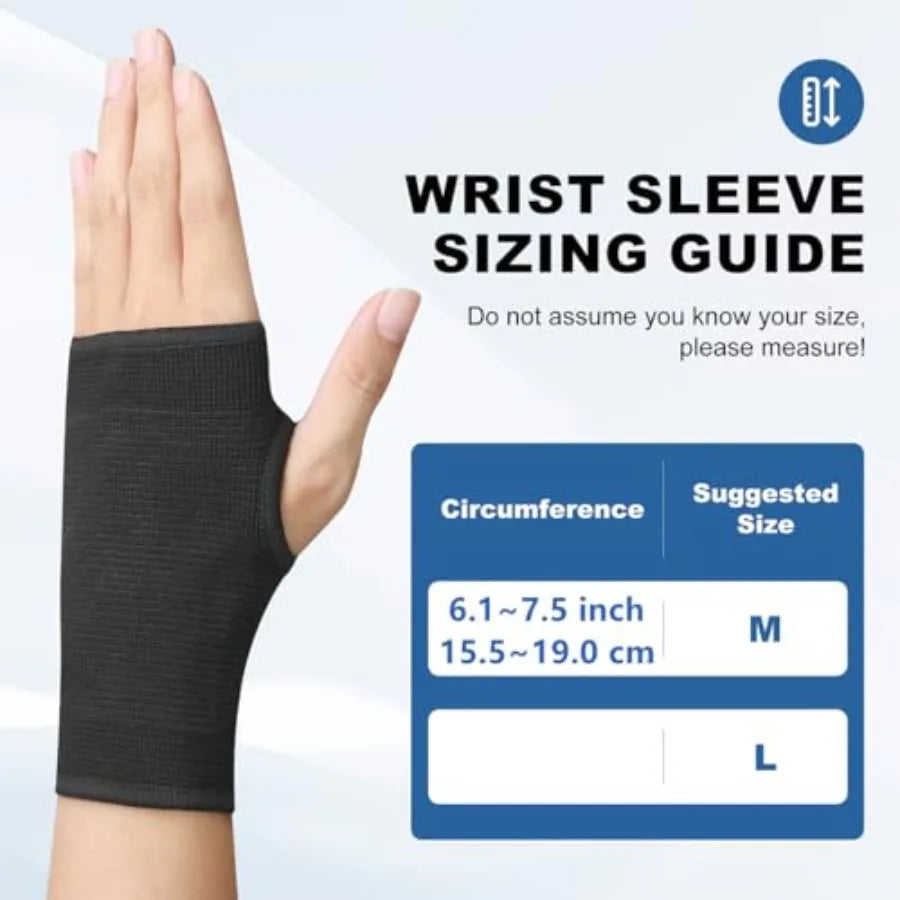 Palm Brace Wrist Support Sleeves 1 Pair Everyday Use Compression Carpal Tunnel Wrist Brace for Wrist Pain Relief Fitness Gloves