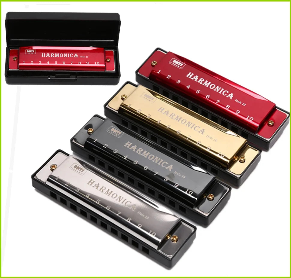 Harmonica Key of C 10 Hole Diatonic Harmonica C with Case for Beginner Students Kids Gift with Case