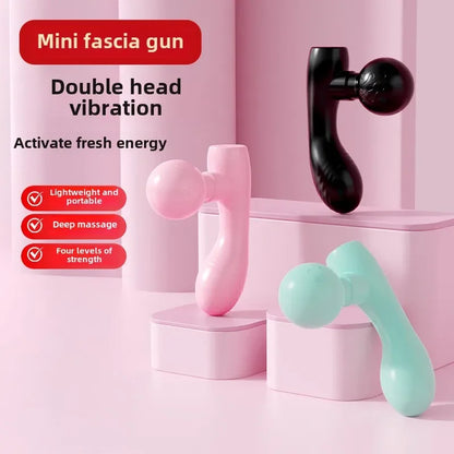 Hot Sale Double-ended Fascia Gun 4 Gear Silent Mini Portable Massager for Relaxing Whole Body Muscles Depth Vibration Relaxing