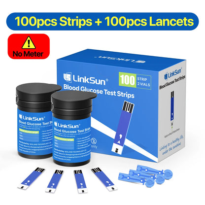 LinkSun G-425-1 Blood Glucose Meter 50/100 pcs Test Strips and Lancets Diabetes Medical  Glucosemeter Testing Blood Sugar Tester