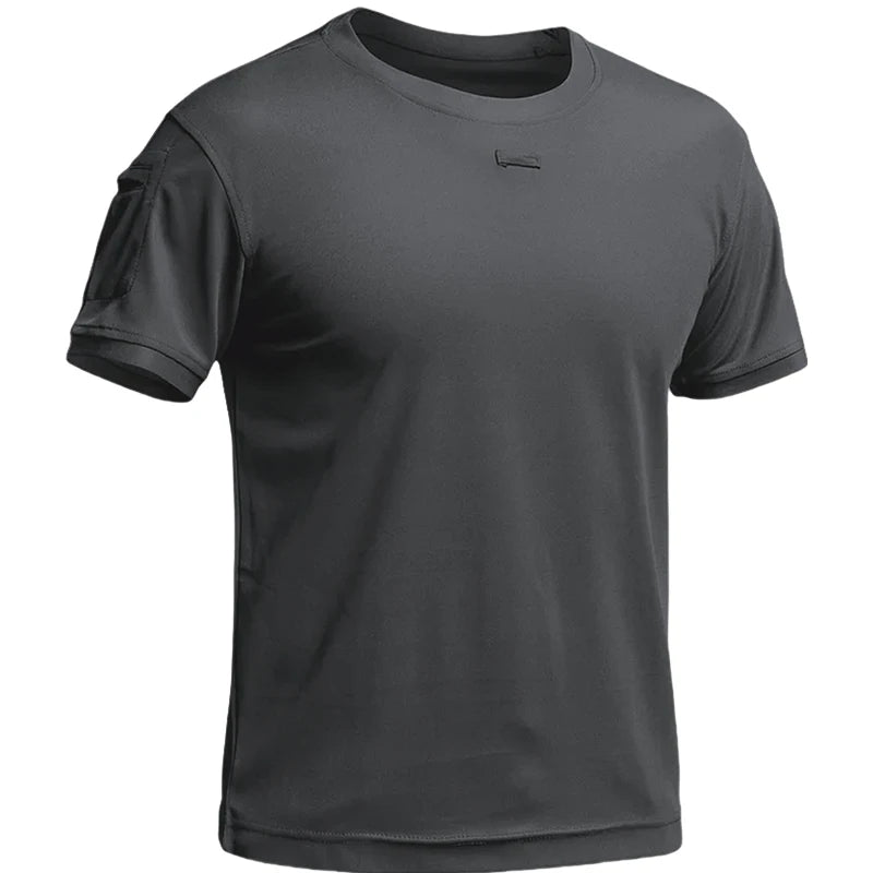 Outdoor Quick Drying T-shirt Men Special Forces Breathable Elastic Quick Drying T-shirt Tactical Round Neck Short Sleeve Top