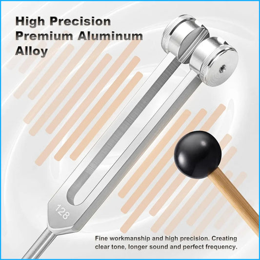 128 Hz Tuning Fork Set Weighted Bio-Acoustic Tuning Fork For Healing Chakra,Sound Therapy,Reliever Stress..