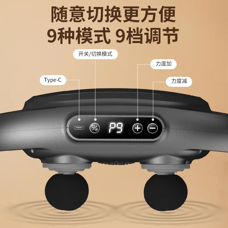 New Six Heads Fascia Gun High-Frequency Vibration Deep Massage Device For Shoulder Waist Back Leg Body Muscle Relaxation Gift