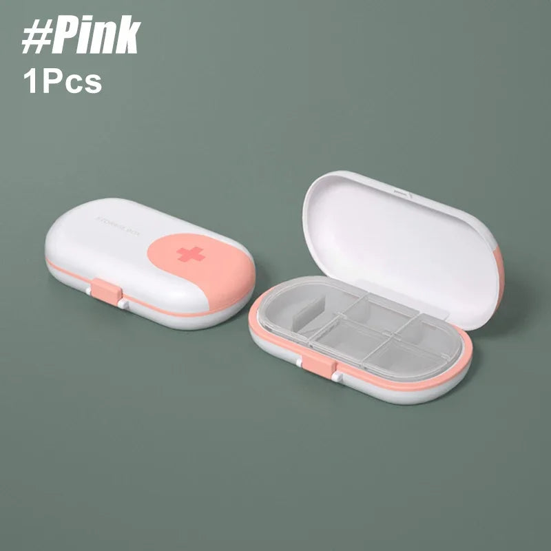 1PCS Portable Medicine Cutter 2-in-1 Pill Splitter & Case with Plastic Blade for Small or Large Pills, Travel Pill Crusher