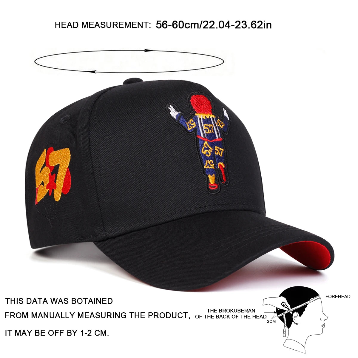 Unisex Joker 57 Embroidery Baseball Caps Spring Autumn Outdoor Adjustable Casual Hats Sunscreen Hat Sports Cap