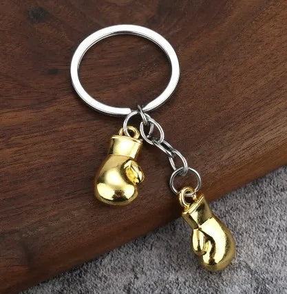 Boxing gloves keychain, Bojue gym membership event, gift giveaway, simulated fitness equipment keychain
