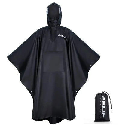 3 In 1 Outdoor Military Raincoat Hooded Sleeve Waterproof Rain Poncho Motorcycle Rain Cover Camping Hiking Travel Rainwear Tent