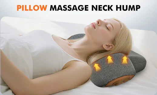 Heated Vibration U-Shape Neck Massage Pillow Cervical Relief Portable Travel Office Cushion