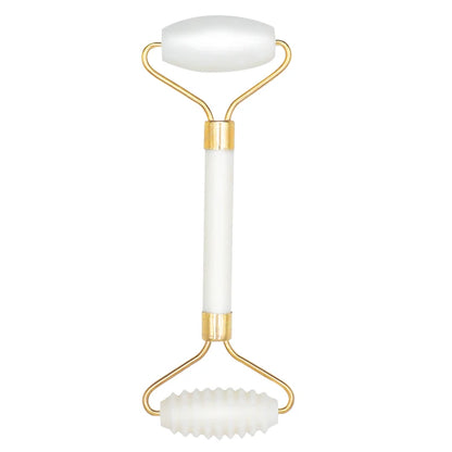 1pc Natural White Jade Roller Massager for Face Body Back Foot Massage Roller Facial Liftting Anti-wrinkle Double-end
