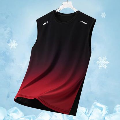 Summer Marathon Quick Dry Vest Men's Fitness Lightweight Breathable Ice Vest Men Running Moisture-Absorbent Mesh Sports Vest