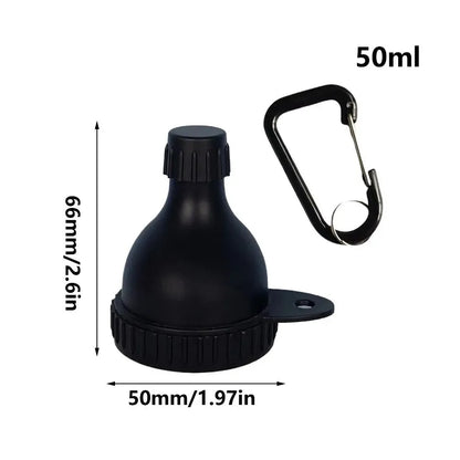 15g/50ml Protein Powder Bottle Leak Proof Reinforced Cap Medicine Box with Carabiner Health Funnel Protein Powder Container