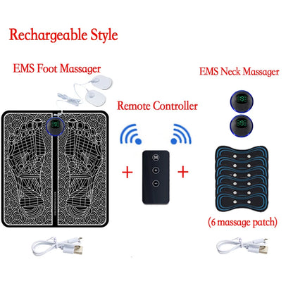 Electric EMS Foot Massager With Gel Pad Portable EMS Muscle Stimulation Massage Mat Improve Blood Circulation Relief Pain Relax