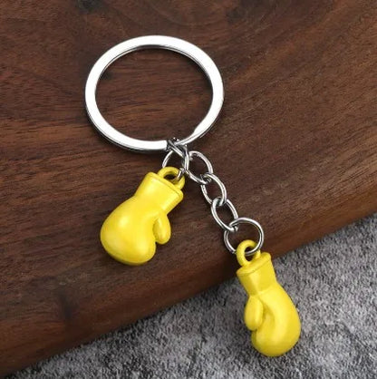 Boxing gloves keychain, Bojue gym membership event, gift giveaway, simulated fitness equipment keychain