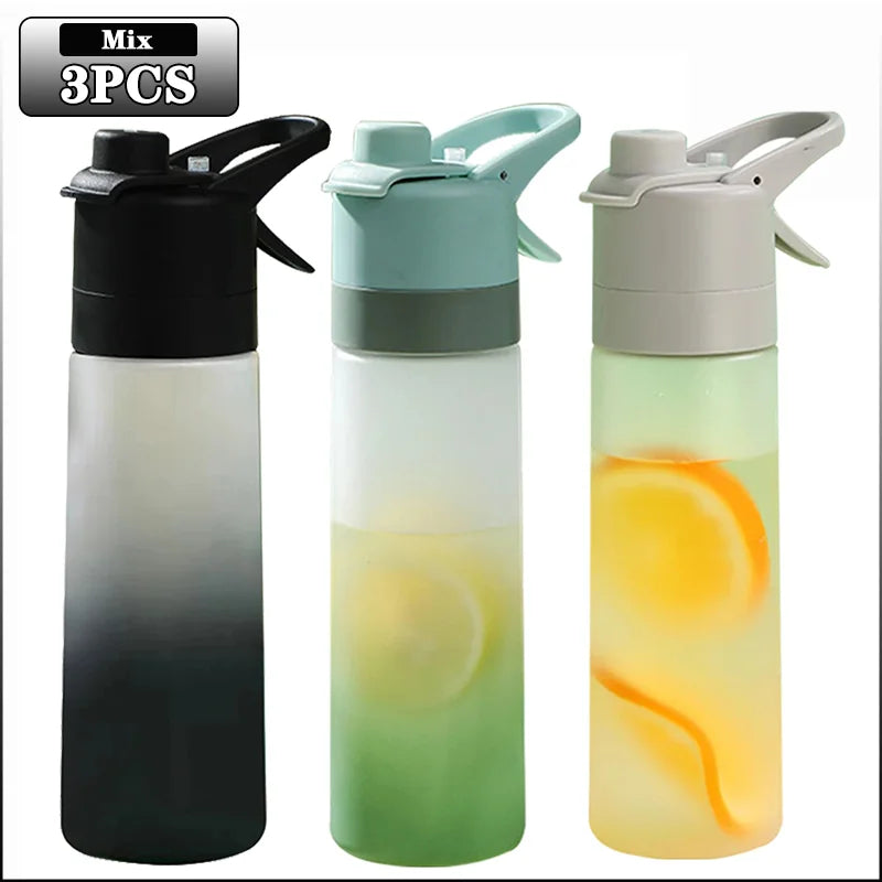 1-4PCS Gradient Spray Portable Sports Water Bottle Mist Spray Bottle for Outdoor Activities Gym Fitness Reusable Leak Proof