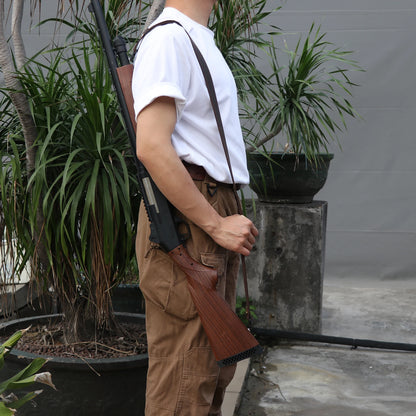 Tourbon Dual Point Gun Strap Leather Belt Gun Slings Rifle Shoulder Strap with Swivels Hunting Gun Accessories 92cm