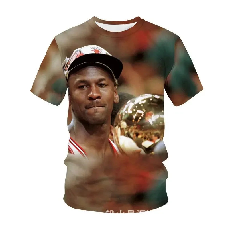 24/25 Hot Selling Fashion Michael J-Jordan Basketball-N-nbaT T-shirt Sports Top Short Sleeved 3D Printed Quick Drying T-shirt
