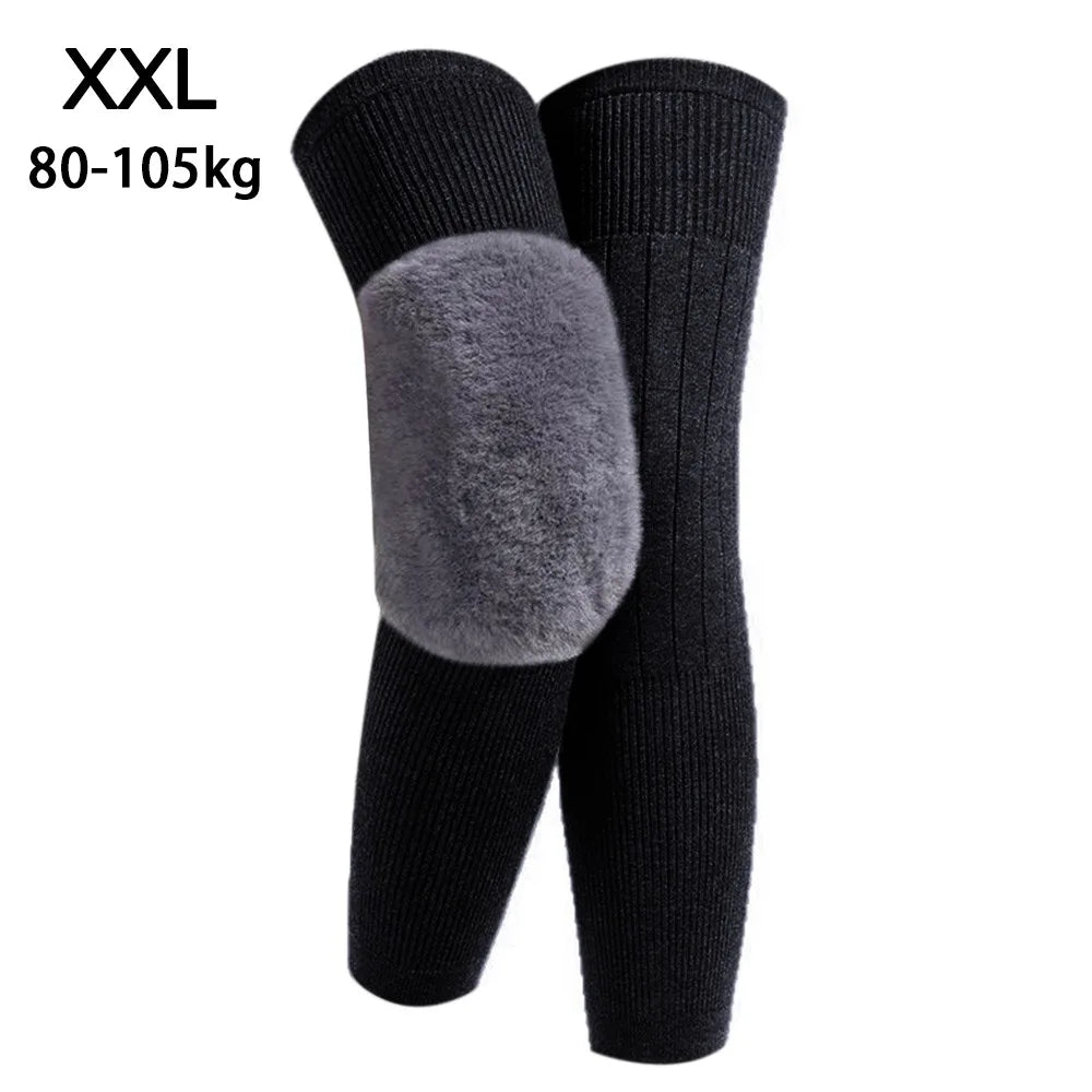 New Elastic Winter Knee Pads Plus Velvet Warm Knee Sleeve Thickened Universal Leg Sleeves Windproof Coldproof Knee Support