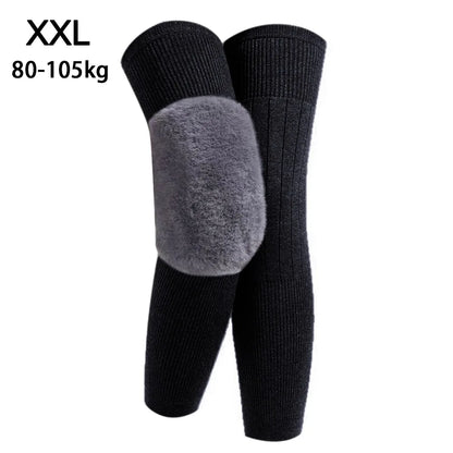 New Elastic Winter Knee Pads Plus Velvet Warm Knee Sleeve Thickened Universal Leg Sleeves Windproof Coldproof Knee Support
