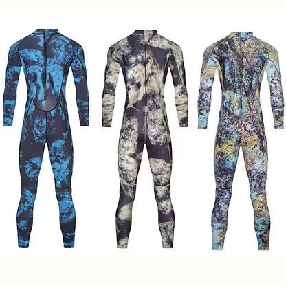 3MM Neoprene Camouflage One-piece Wetsuit Back Zipper Chest Knee Pads For Warmth Under Water Hunting Snorkeling Surfing
