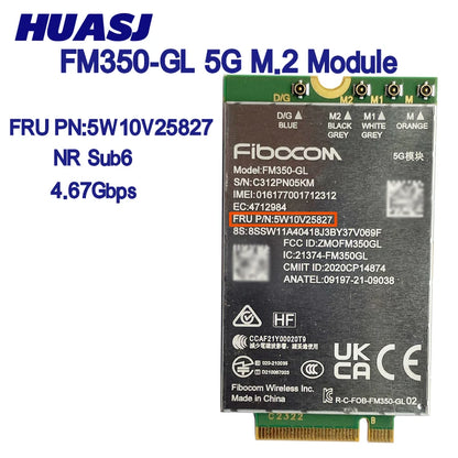 FM350-GL 5G NR M.2 Sub6 4*4 MIMO FRU 5W10V25832 For ThinkPad P1 Gen5 T14s Gen3 X13 Gen3 X1 Carbon 10th Gen X1 Yoga 7th Gen
