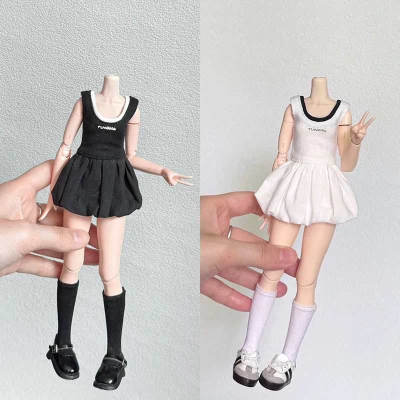 DLBell Stylish Blyth Clothes Blossom Hem Skirt Sports Vest Dress Outfit for Blythe OB24 Pullip Azone 1/6 Dolls Clothing