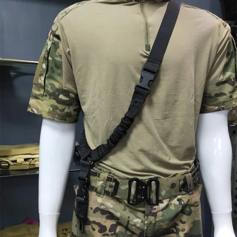 Tactical Single Point Gun Sling Shoulder Strap Rifle Shot Gun Belt with Metal Buckle Hunting Tactical Gear Accessories
