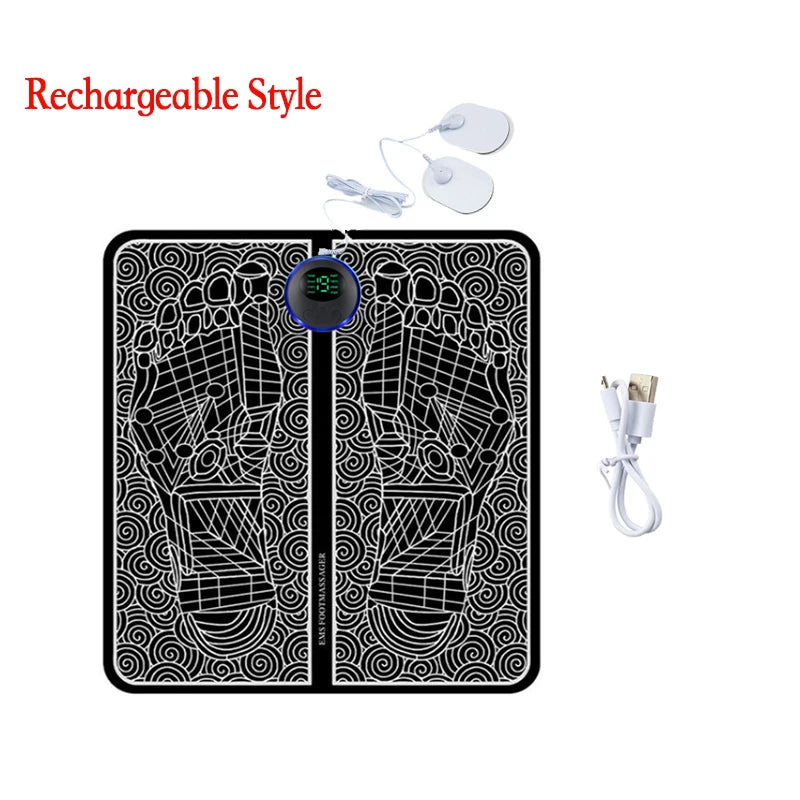 Electric EMS Foot Massager With Gel Pad Portable EMS Muscle Stimulation Massage Mat Improve Blood Circulation Relief Pain Relax
