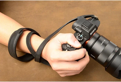 Genuine Leather Camera Strap Belt Handmade Shoulder Strap black color