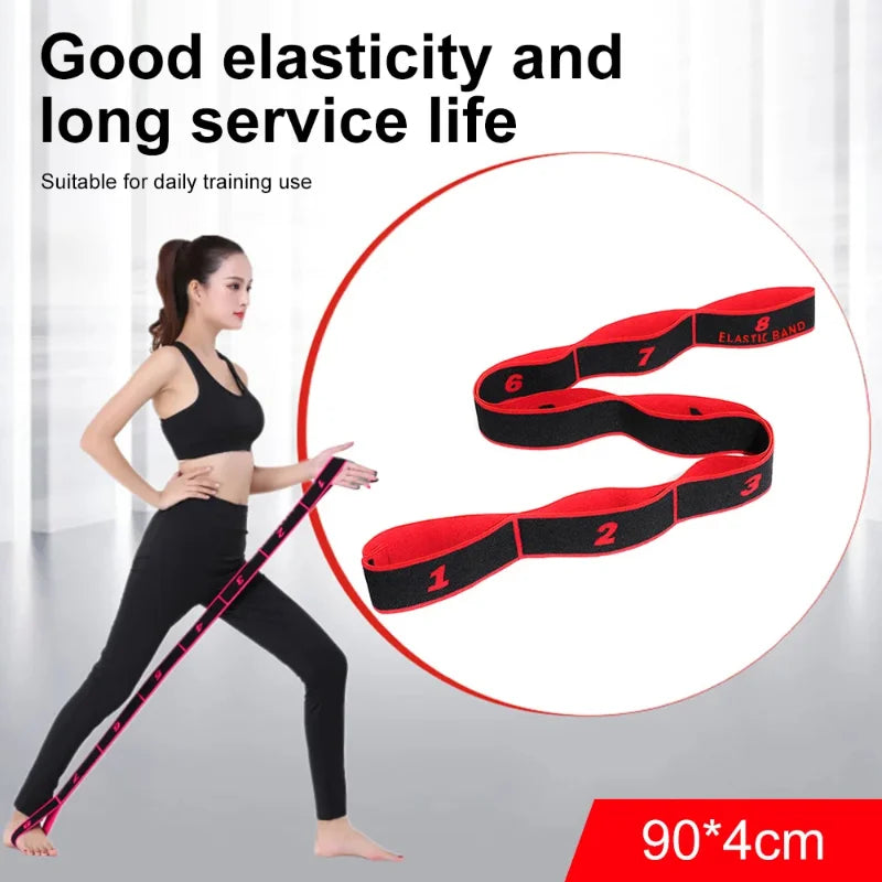 8/10 Sections Dance Resistance Band Yoga Stretching Pilates Fitness Digital Elasticity Elastic Stretch Training Tension Belt