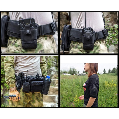 Tactical Walkie-Talkie Bag Radio Case Intercom Universal Pouch for Duty Belt Radio Holster Tactical Hunting Camping Adventure