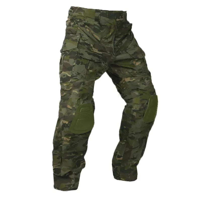Men Combat Pants With Knee Pads Tactical Cargo Sport Long Trousers Camouflage Multicam Trekking Hunting Clothes