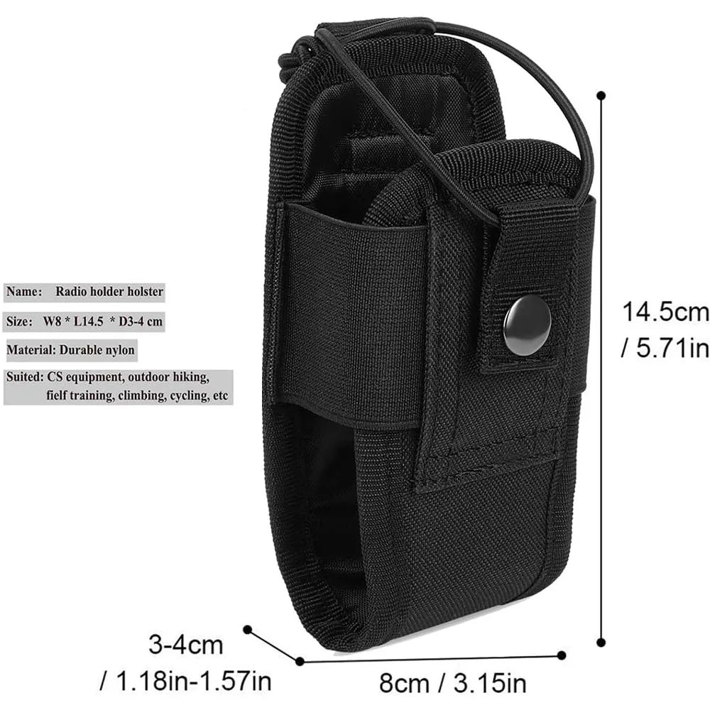 Tactical Walkie-Talkie Bag Radio Case Intercom Universal Pouch for Duty Belt Radio Holster Tactical Hunting Camping Adventure