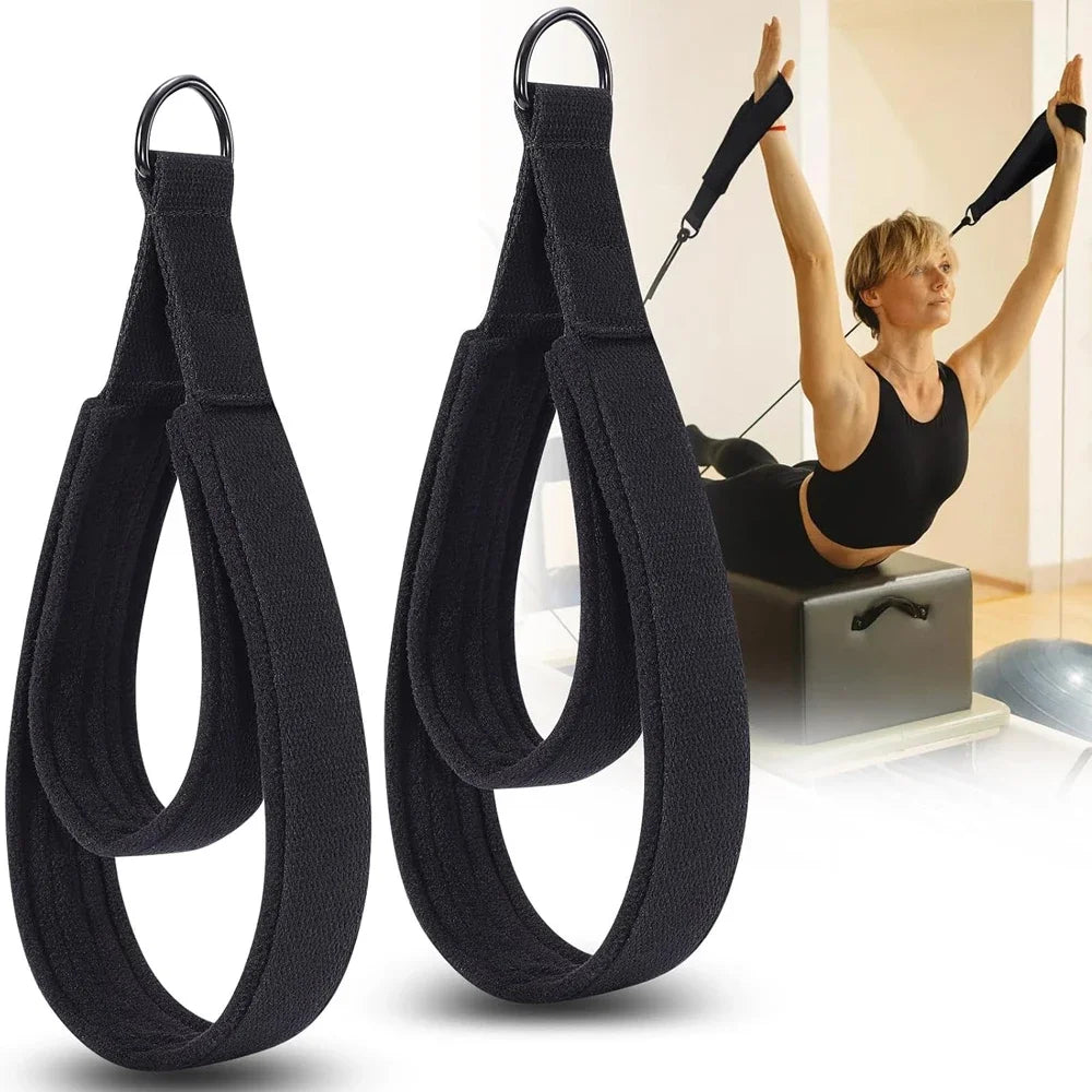 1pcs  Double Loop Pilates Straps with D-Ring Loops Yoga Fitness Equipment Double Padded Hand And Feet Equipment