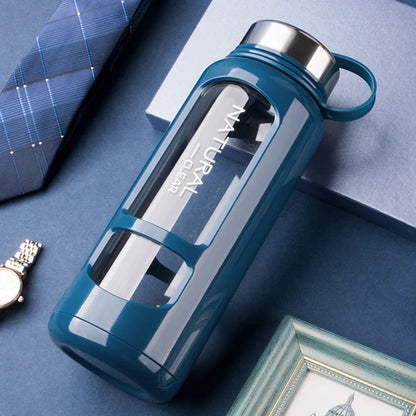 1-Liter Large-capacity Glass Water Bottle, Anti-scalding Suitable for Summer Gym and Outdoor Camping, Sturdy Sports Water Bottle