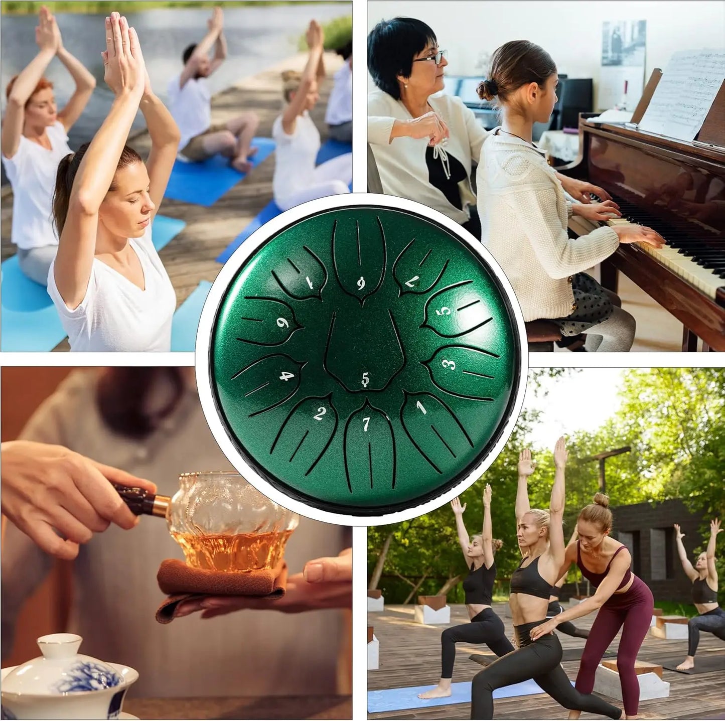 Hluru Glucophone Steel Tongue Drum 6 Inch 11 Notes D Tone Ethereal Drum Music Drum Yoga Meditation Percussion Instrument