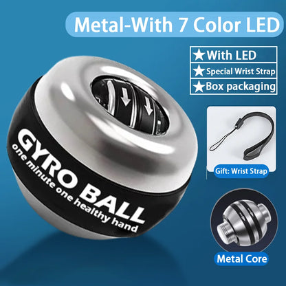 Power Wrist  Hand Ball Trainer Ball Wrist Strengthener Gyro Self-Starting Forearm Trainer Gyro Ball for Strengthening Muscles
