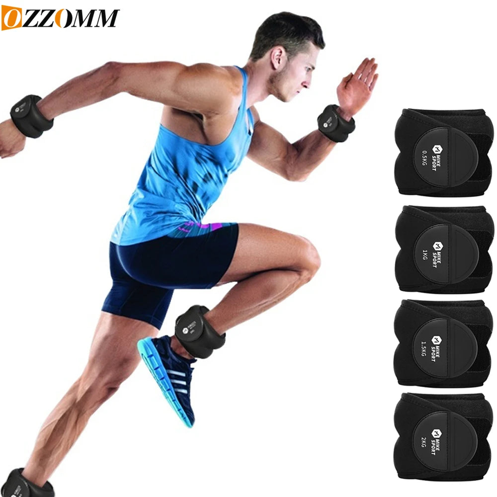 OZZOMM 1Pair Ankle/Wrist & Arm/Leg Weights, Adjustable Weight 1kg 2kg 3kg 4kg for Men & Women - Ideal for Gym,Running,Yoga,Sport