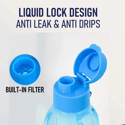 PP Sports Water Bottle Large Capacity Leak Proof Flip Top Drink Bottle with Handle Strap Outdoor Gym Water Drinking Bottle