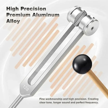 128 /512Hz Chakra Healing MassageTuning Fork Set,Aluminum Alloy Tuning Forks Used for Sound Therapy Yoga Meditation Accessory
