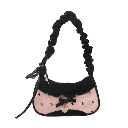 Fashion Grid Mini Handbag with Adjustable Shoulder Strap Korean Style Hand-held Commuting Bag Single-Shoulder Crossbody Underarm