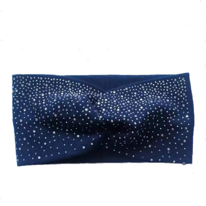 Hot Fix Rhinestone Hair Bands Cotton Yoga Headbands Front Cross Headwrap Women Headbands Headpiece Headwrap Turban Headwear