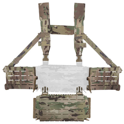 Tactical ARC Chest Rig V3 Shoulder Strap 5.56 Triple Mag Pouch with Bilateral Quick Release Slide Molle Platforms Hunting Vest