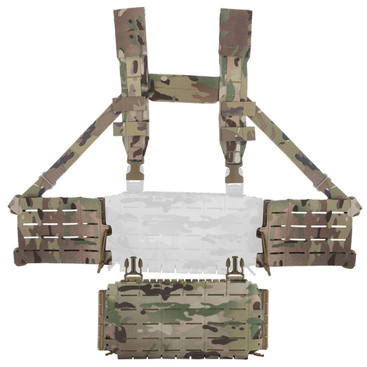 Tactical ARC Chest Rig V3 Shoulder Strap 5.56 Triple Mag Pouch with Bilateral Quick Release Slide Molle Platforms Hunting Vest