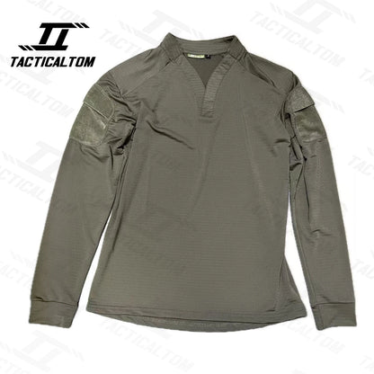 Tactical Tom vs. Quick Drying T-shirt, Long Sleeve Combat Jacket, V-neck Soft and Comfortable Outdoor Sportswear
