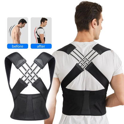 Back Brace Posture Support for Women and Men, Shoulder Straightener Adjustable Full Back Support Upper and Lower Back and Neck