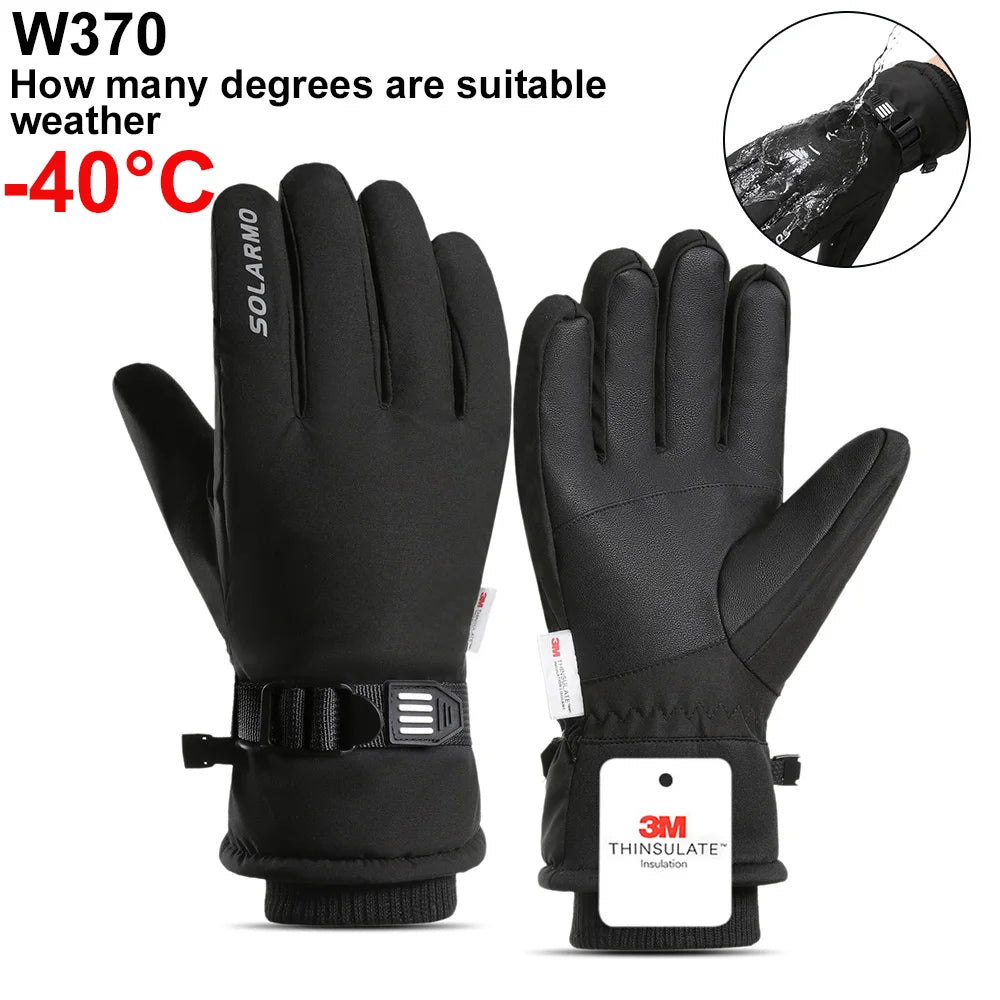NEWBOLER Keep Warm Bicycle Gloves Full Finger Men Winter Autumn Windproof Cycling Glove Touch Screen MTB Road Bike Gloves