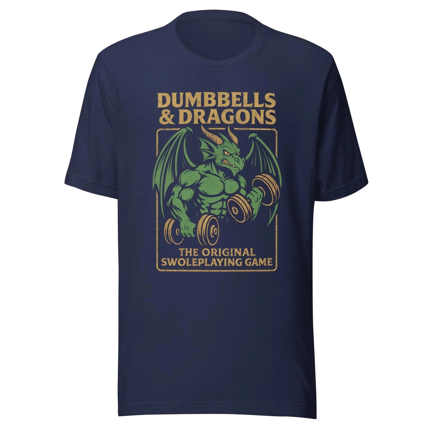 Dumbbells & Dragons T-Shirt: Funny Gym Workout Gamer Tee Breathable and Soft Fashionable Comfortable Men's Clothing Men Tee